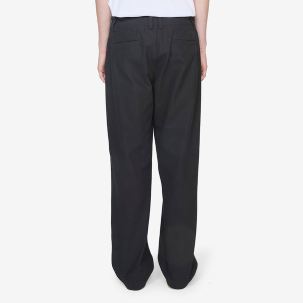 Straight Leg Canvas Trousers Anthracite Black Pants