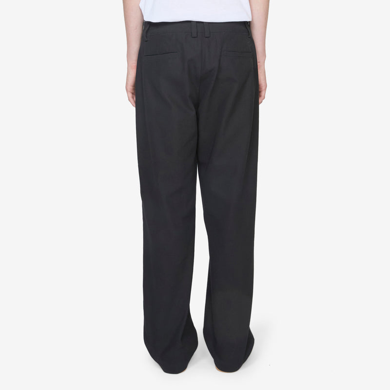 Straight Leg Canvas Trousers Anthracite Black Pants