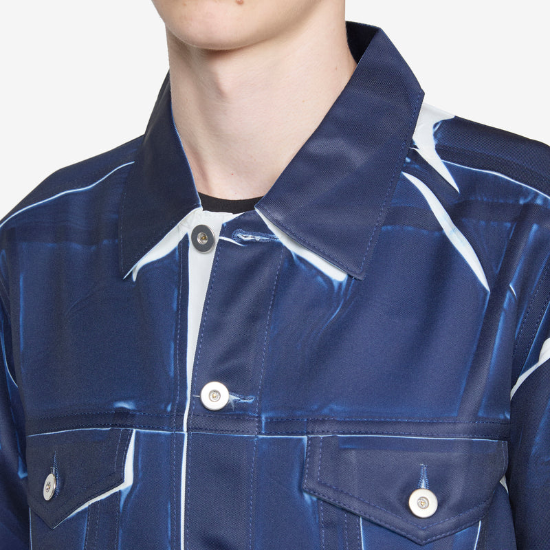 Overprint Trucker Jacket Navy Jackets