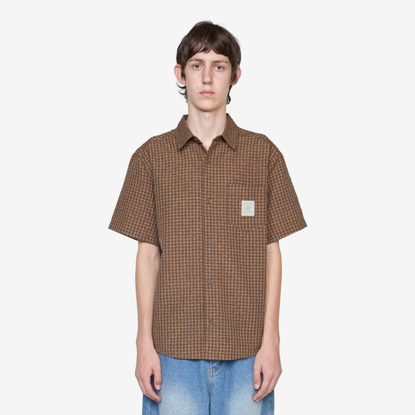 Equipment Short Sleeve Shirt Brown Shirts