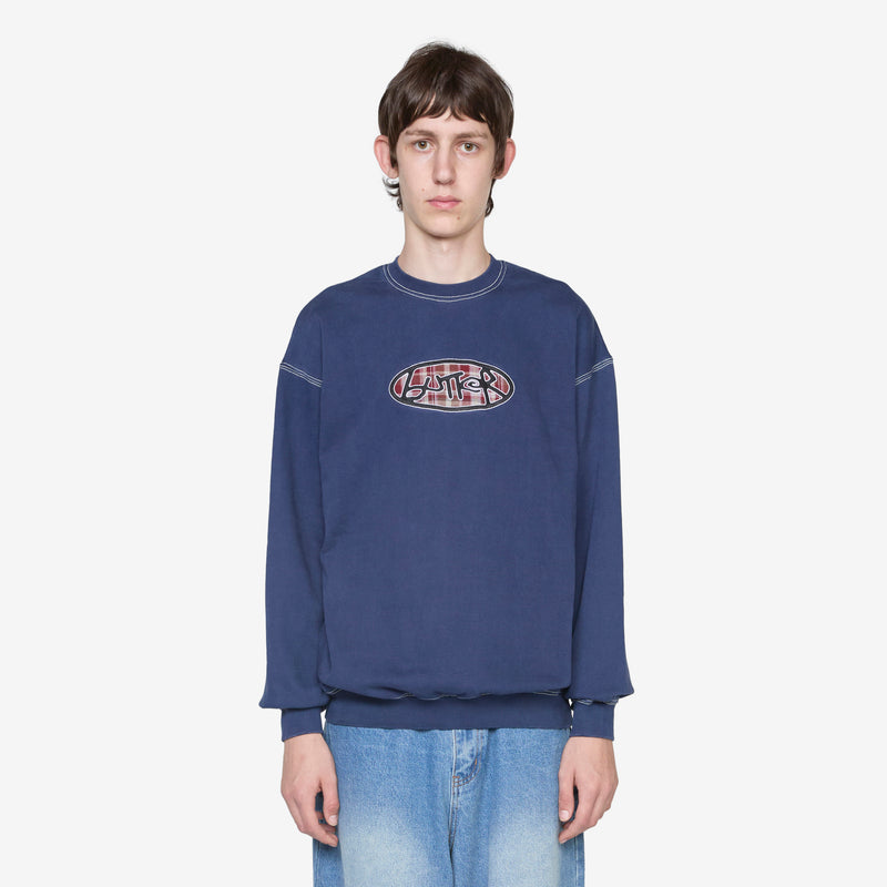 Crust Crewneck Washed Navy Jumpers