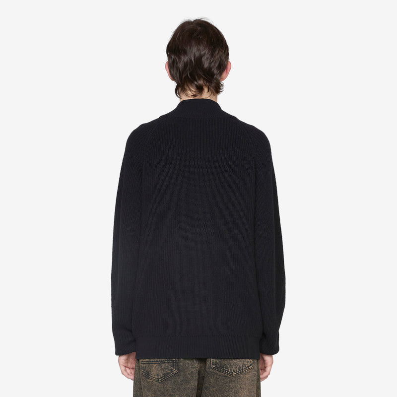 Dragon Zip-Thru Knit Sweater Black Jumpers