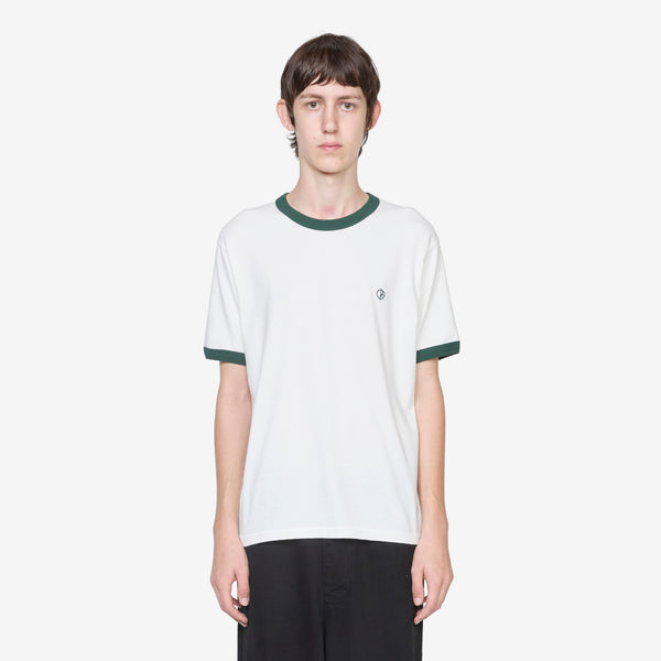 Ringer T-Shirt Cloud White | Dark Green Tees