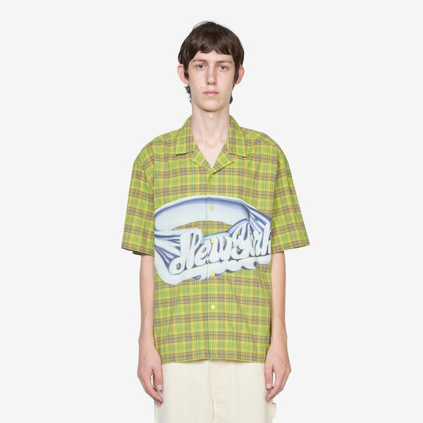 Printed Camp Collar Shirt Green Shirts