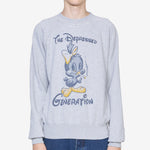 Destroyed Weedie Pie Raglan Sweat Light Grey Marl