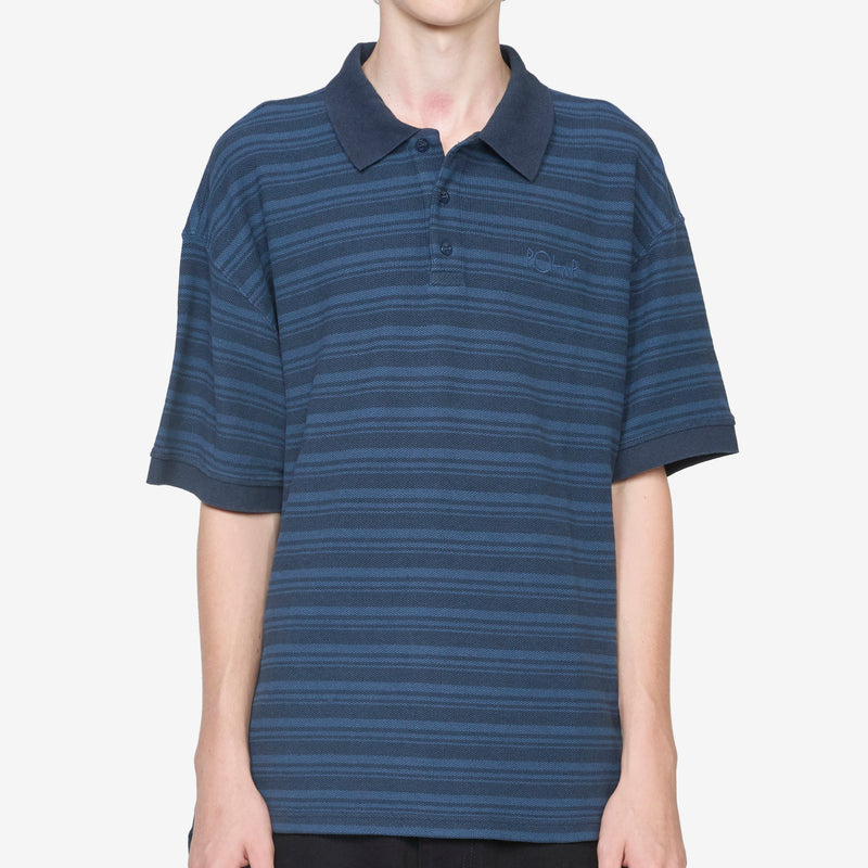 Surf Polo Shirt Stripe Neptune Blue Shirts