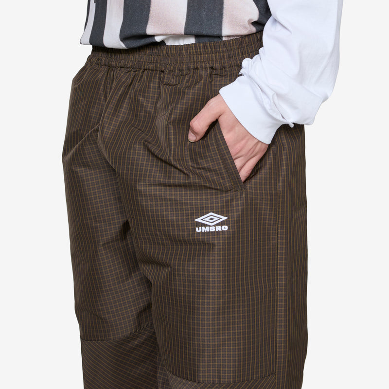 Mini Check Double Knee Pants Check Brown Pants