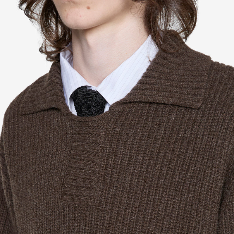 Collar Sweater Dark Brown Jumpers