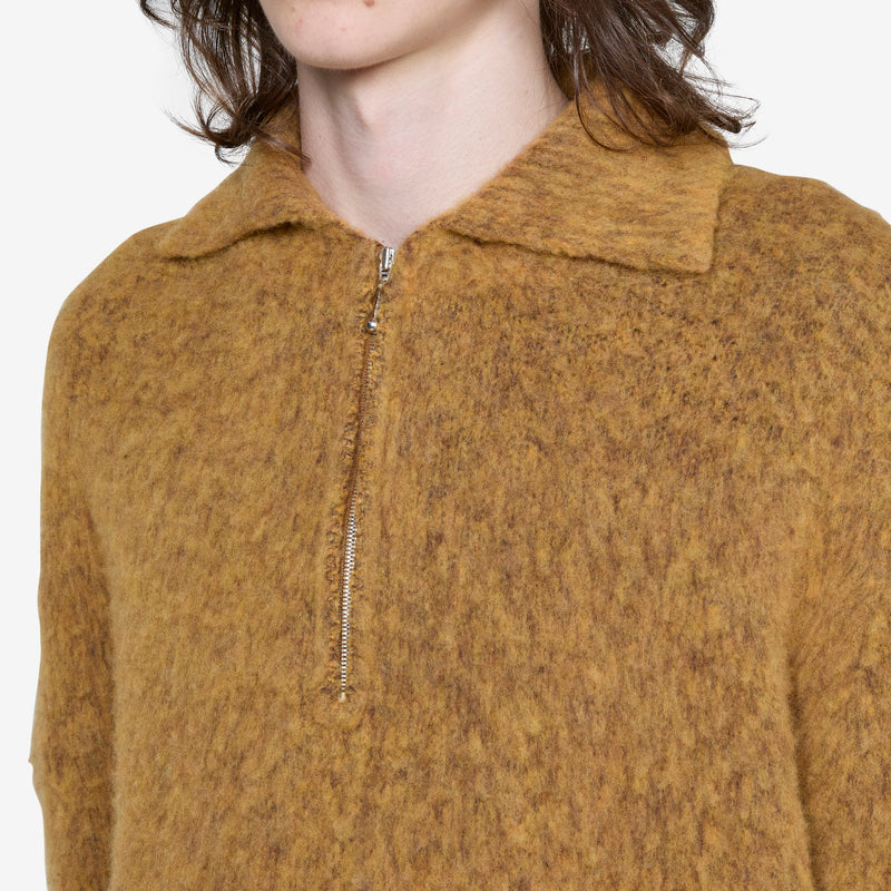 Sechura Zip Polo Mustard Melange Jumpers