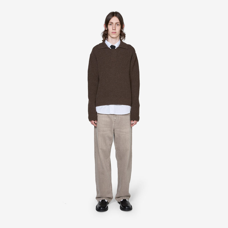 Collar Sweater Dark Brown Jumpers