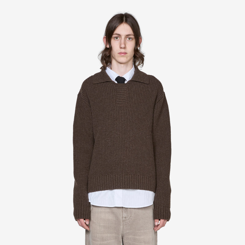 Collar Sweater Dark Brown Jumpers