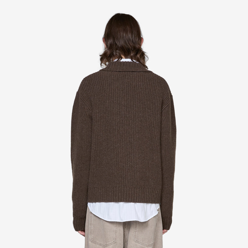 Collar Sweater Dark Brown Jumpers