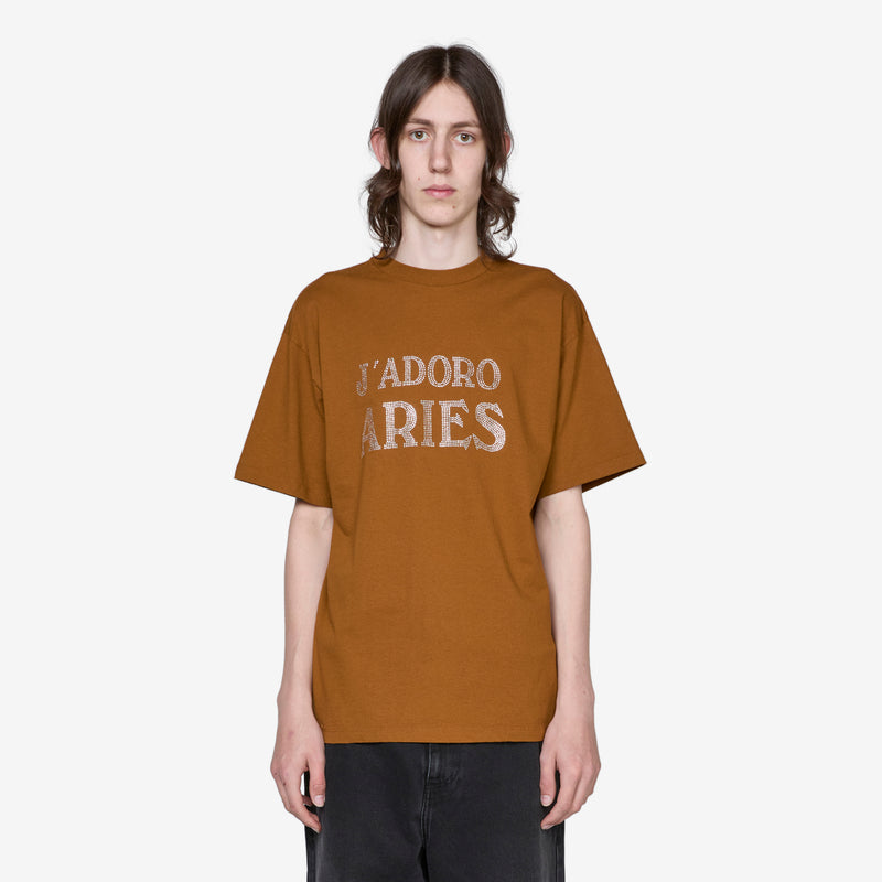 J'Adoro Aries Diamante T-Shirt Brown Tees