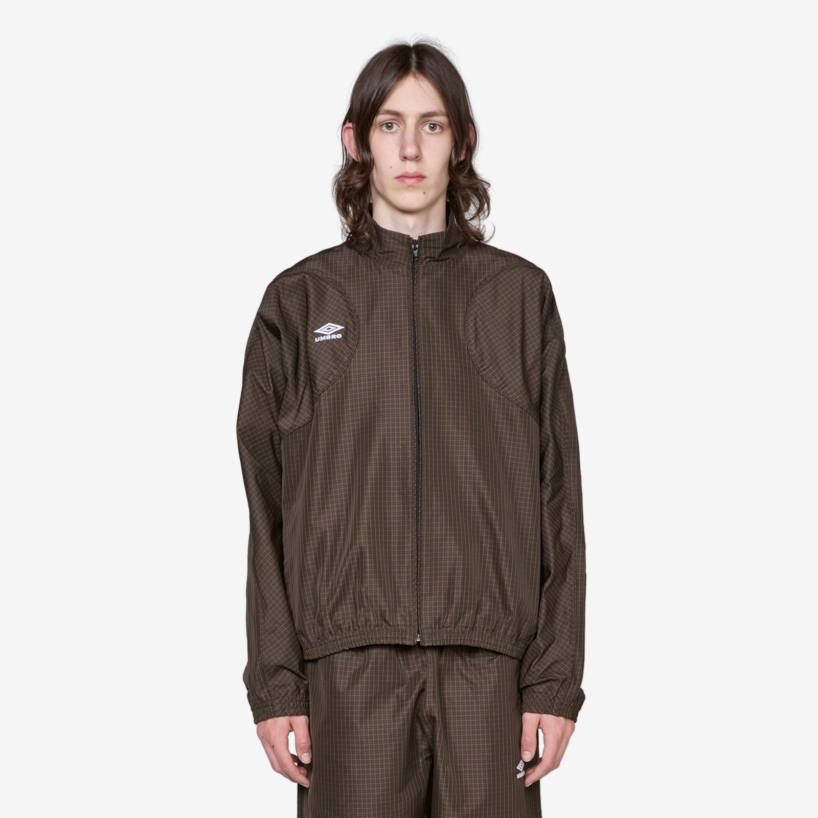 ジャケット・アウター Umbro MINI CHECK TRACK CHECK BROWN Umbro x Slam Jam Mini Check Track Jacket Brown Men's - FW24 - US