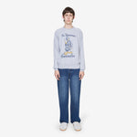 Destroyed Weedie Pie Raglan Sweat Light Grey Marl