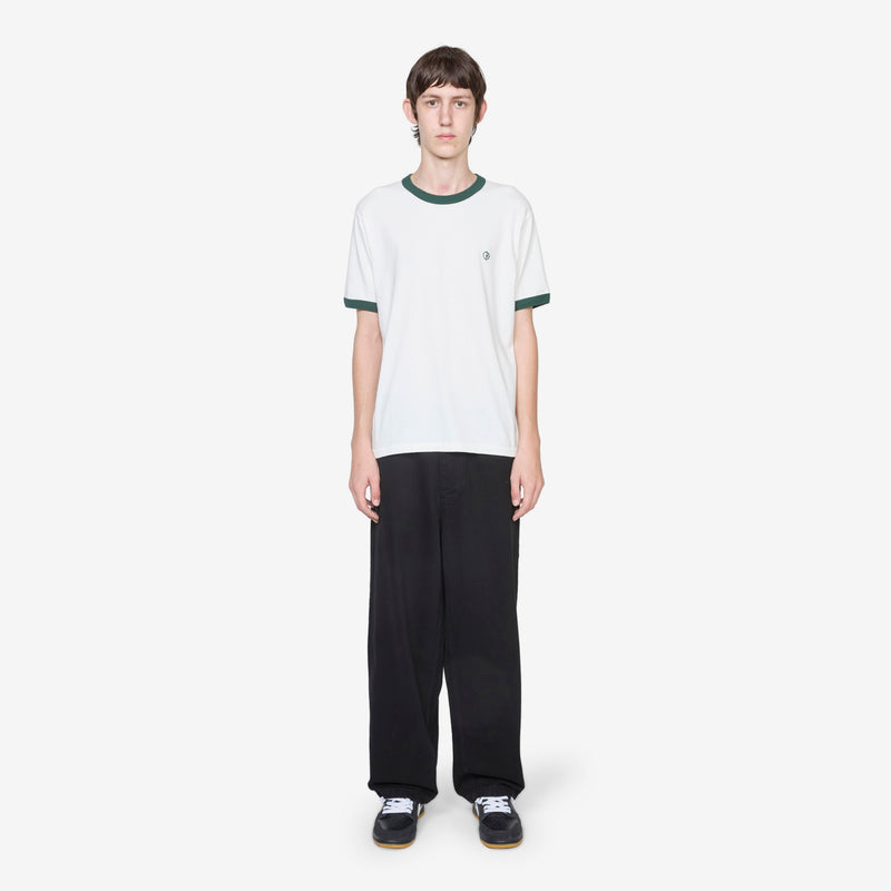 Ringer T-Shirt Cloud White | Dark Green Tees
