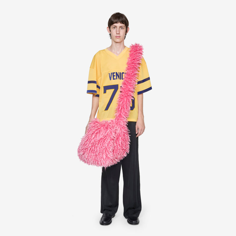 Faux Fur Messenger Bag Pink Bags
