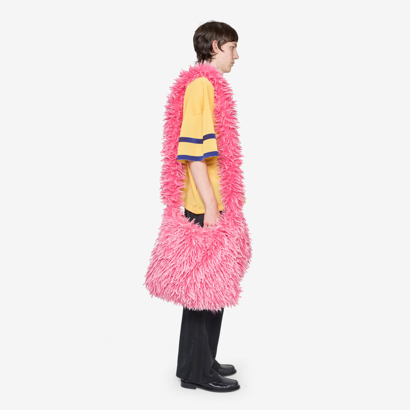 Faux Fur Messenger Bag Pink Bags