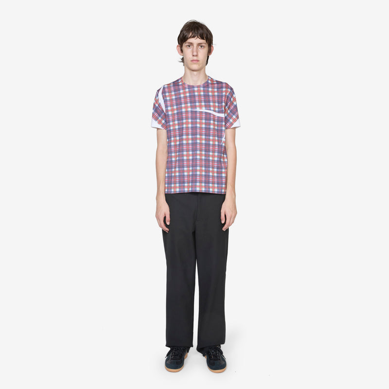 Tartan Overprint T-Shirt White | Check Tees