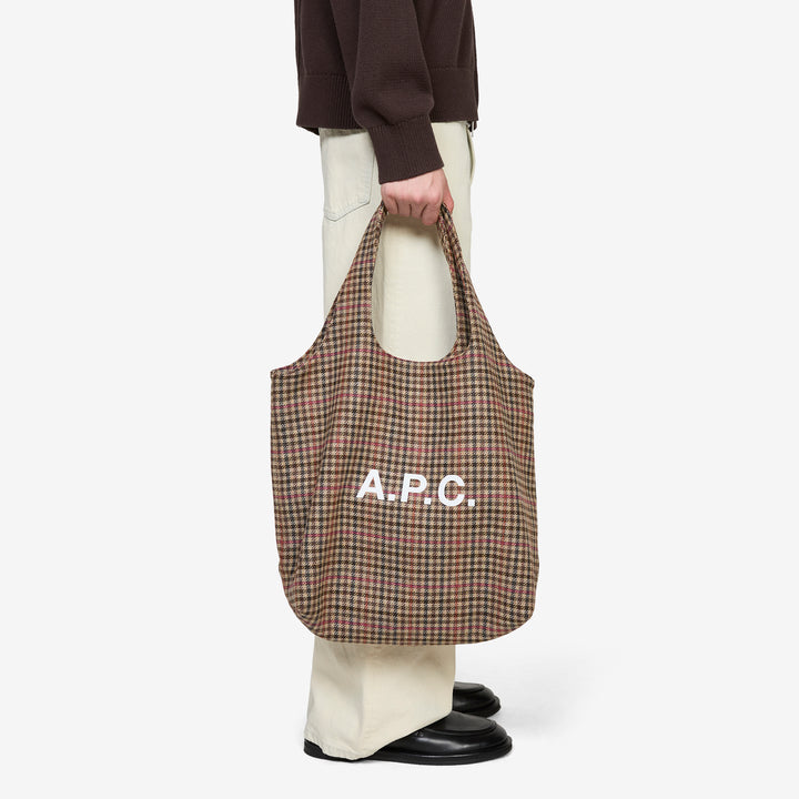 Ninon Tote Brown Tartan Front