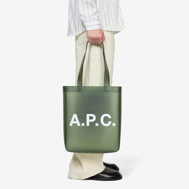 Lou Tote Transparent Khaki Front
