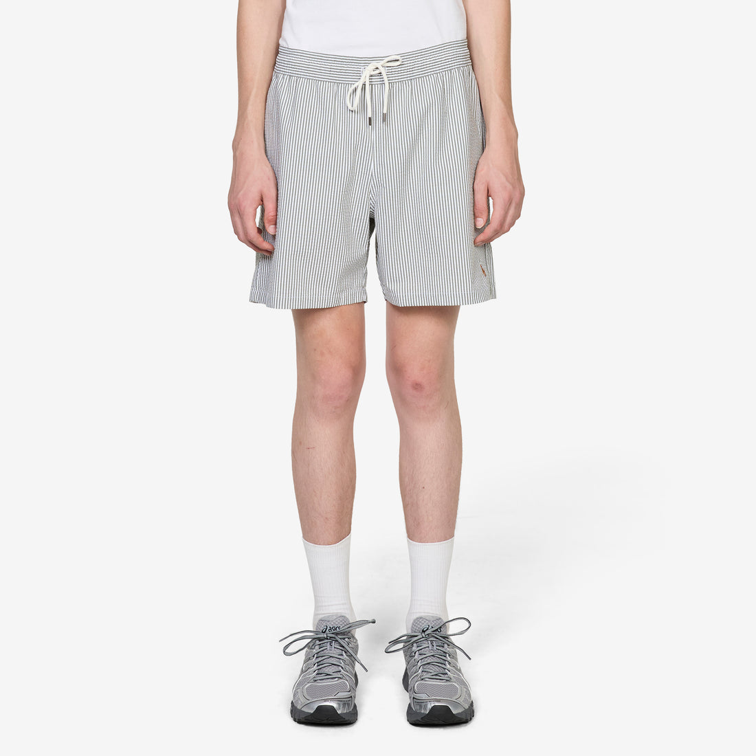 5.75-Inch Traveler Classic Swim Trunk New Olive Seersucker Shorts