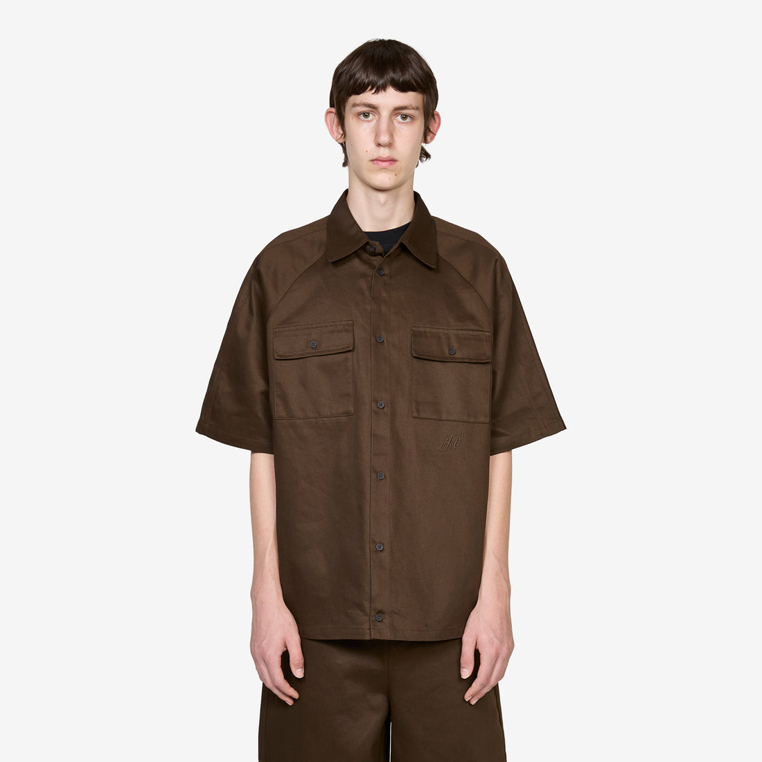 Oversized Cotton Twill Shirt Brown Shirts