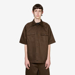 Oversized Cotton Twill Shirt Brown