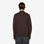 Diamond Detail Zip Cardigan Dark Brown Diamond