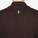 Diamond Detail Zip Cardigan Dark Brown Diamond