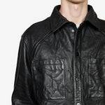 Crunch Leather Overshirt Black