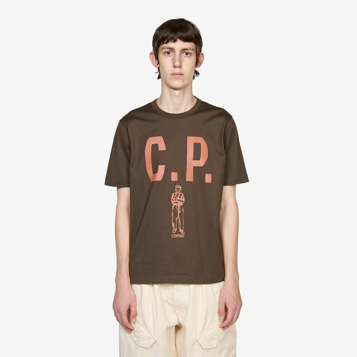 Mercerized 30/2 Jersey Twisted Logo T-Shirt Ivy Green Front