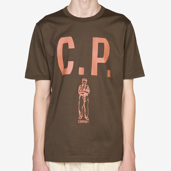 Mercerized 30/2 Jersey Twisted Logo T-Shirt Ivy Green