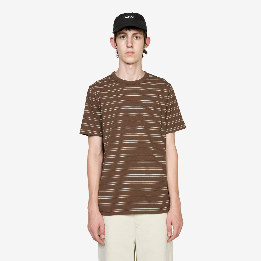 Striped T-Shirt Chestnut Brown Tees