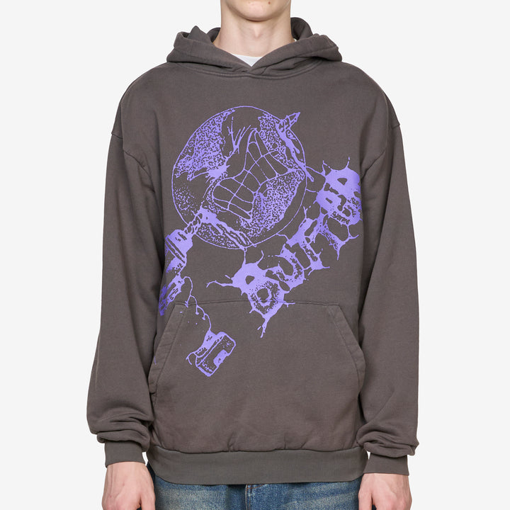 Drill Pullover Hood Washed Dark Grey