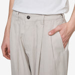 Pleated Trousers Washed Light Grey