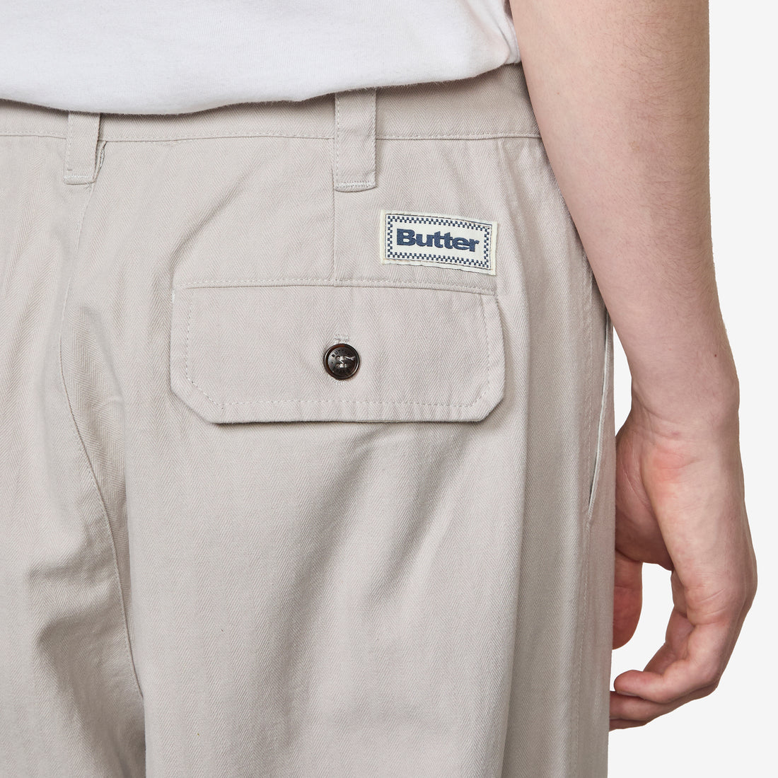 Pleated Trousers Washed Light Grey Pants