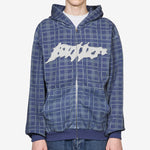 Amplify Zip-Thru Hood Washed Navy Plaid