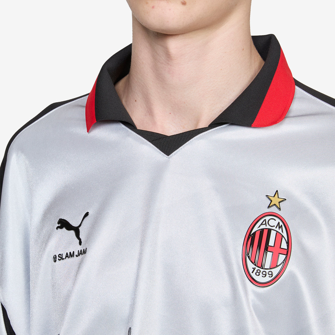 Slam Jam x AC Milan x Limited Edition Longsleeve Jersey Silver Mist | Vibrant Silver Tees