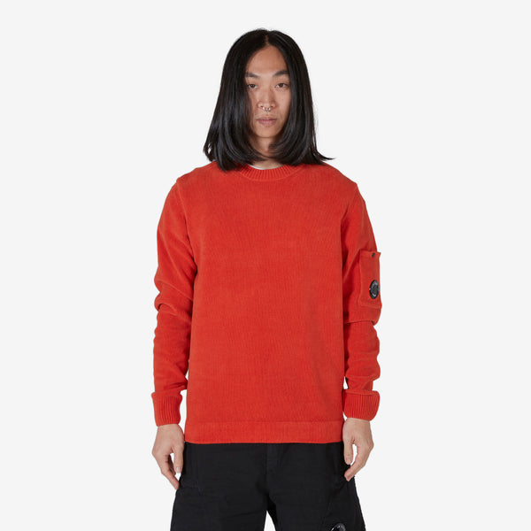 Chenille Cotton Crewneck Knit Harvest Pumpkin