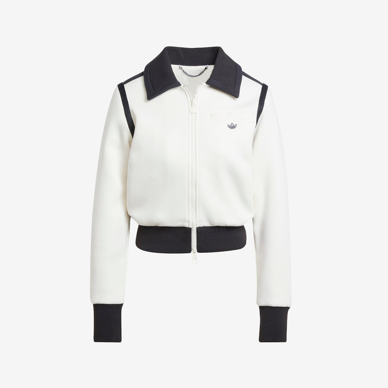Women's Premium Collared Track Top Off White Jackets