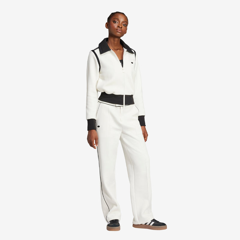 Women's Premium Collared Track Top Off White Jackets