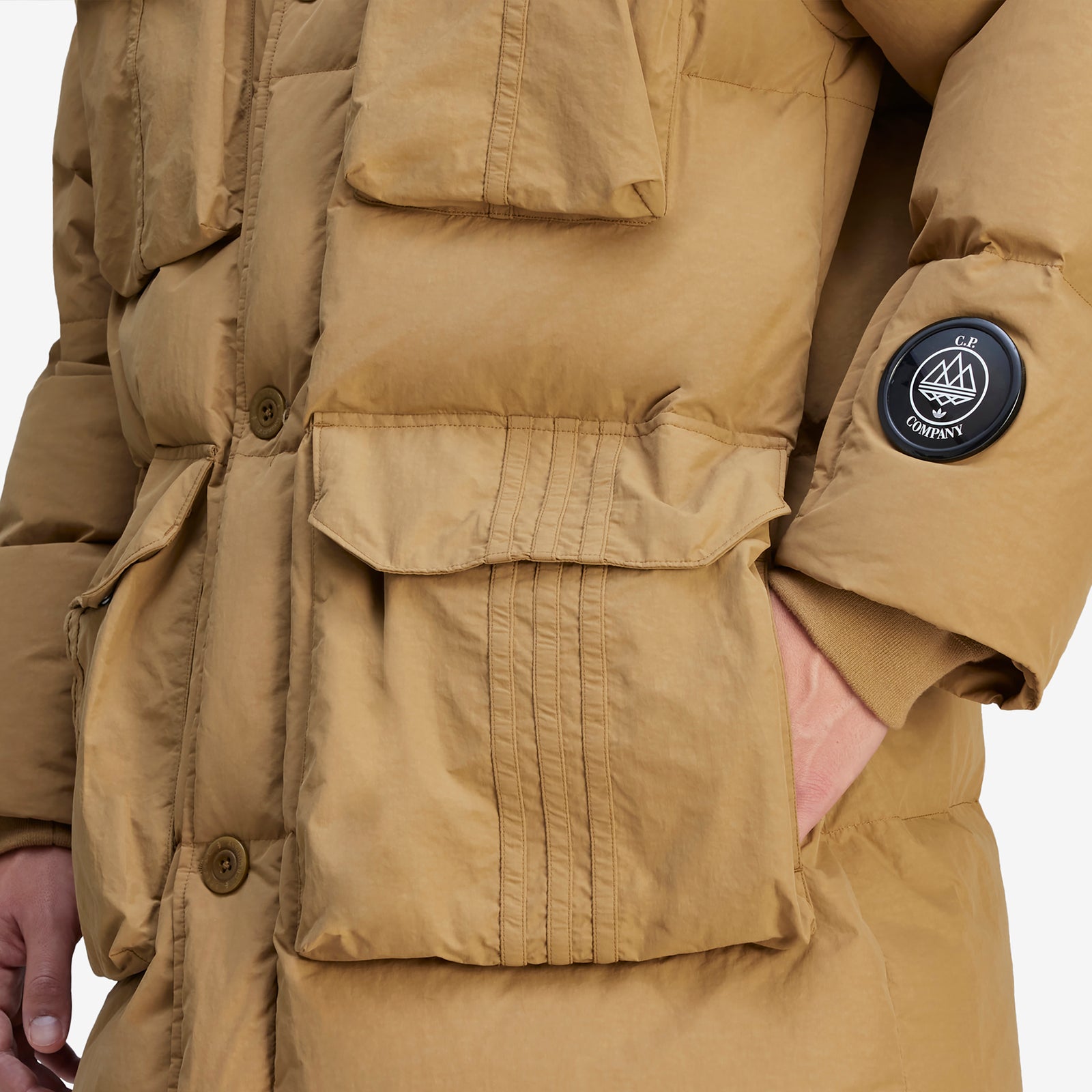 ジャケット・アウター C.P. COMPANY faded puffer jacket brown C.P. Company x SPZL Puffer Jacket Preloved Bronze – Above