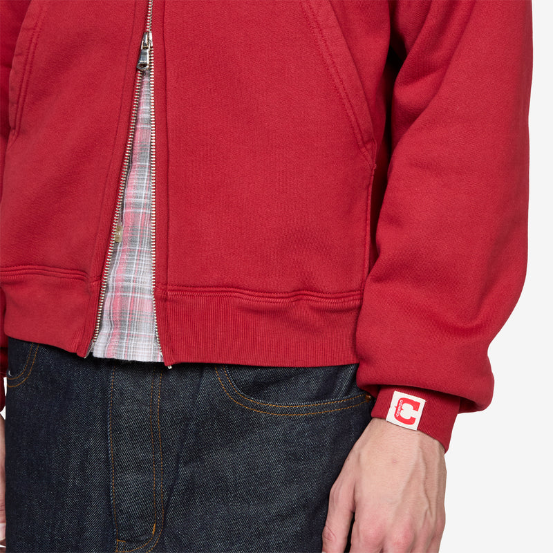 Thermal Zip Up Hoodie Sun Faded Red Jumpers