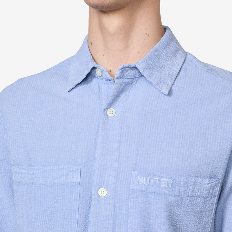 Overdye Seersucker Shirt Blue Shirts