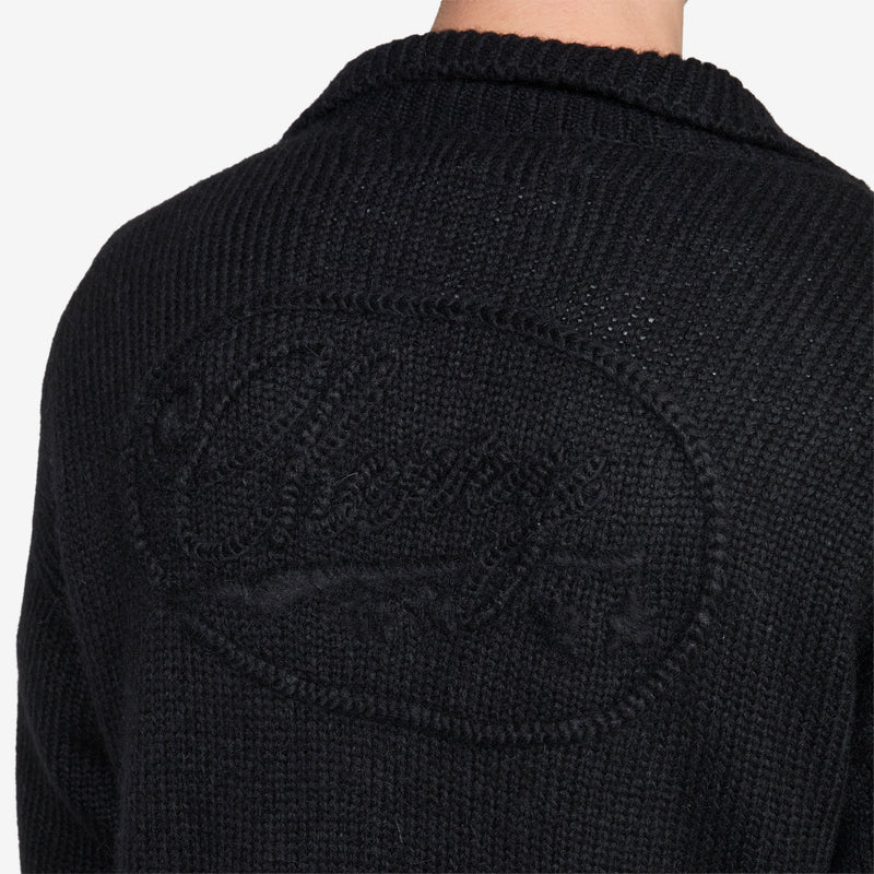 Alpaca Knit Henley Black Jumpers
