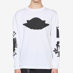 M J Wings Longsleeve OS T-Shirt White | Black