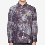 Tie Dye Stripe Poplin Shirt Black