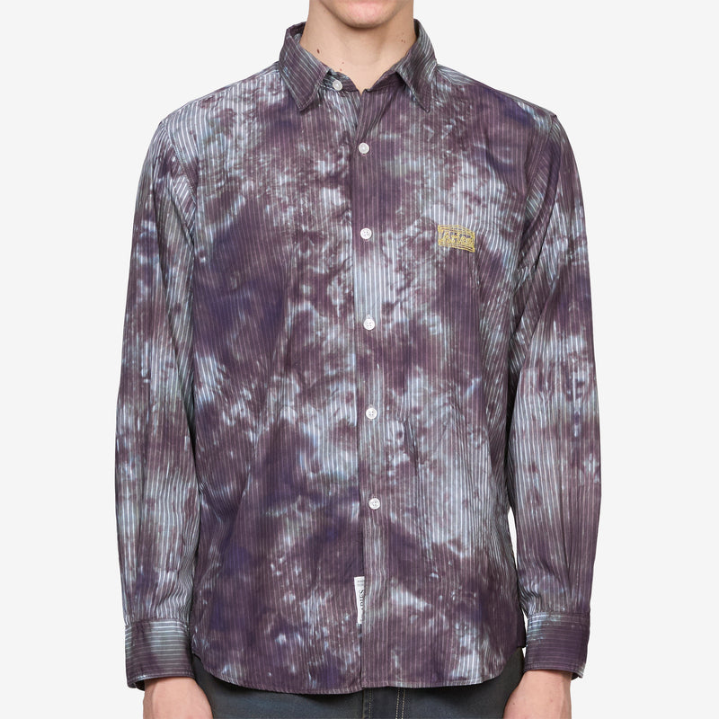 Tie Dye Stripe Poplin Shirt Black Shirts