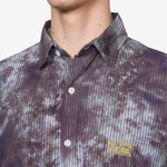 Tie Dye Stripe Poplin Shirt Black